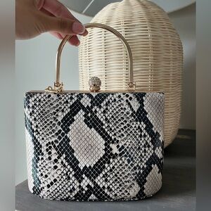 Snakeskin Mini Purse Crossbody With Handle